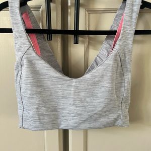 135 LuLuLemon Gray and Pink Sports Bra